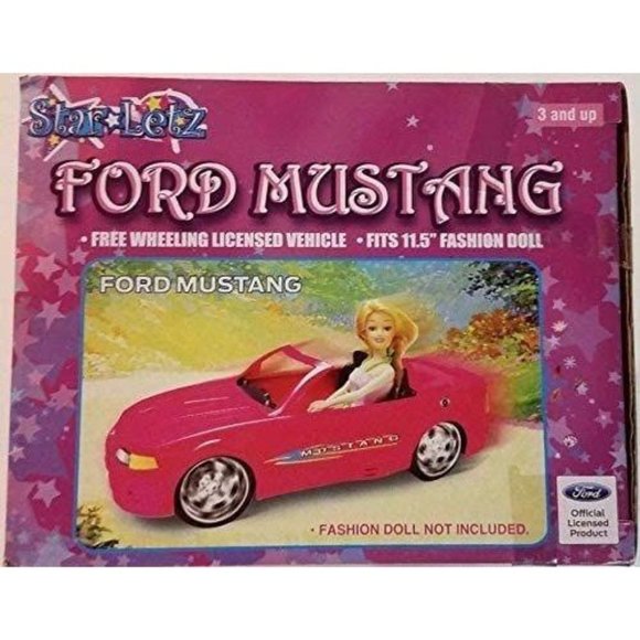 Pink Ford Mustang Free Wheeling Convertible Sports Car for Dolls 2 - Picture 7 of 7